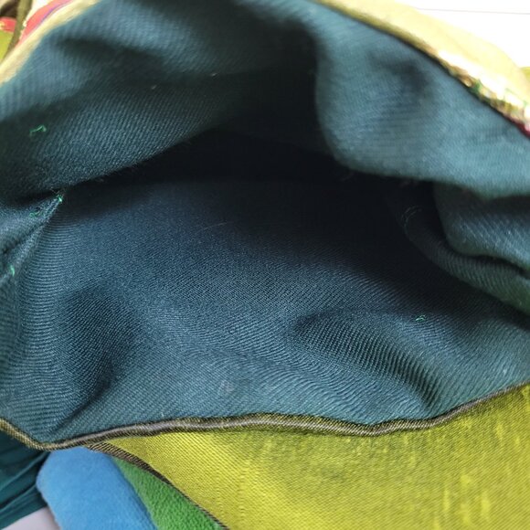 New Handmade Green Traditional Quilted Christmas Stocking, Rustic Nordic Hygge - Picture 5 of 6